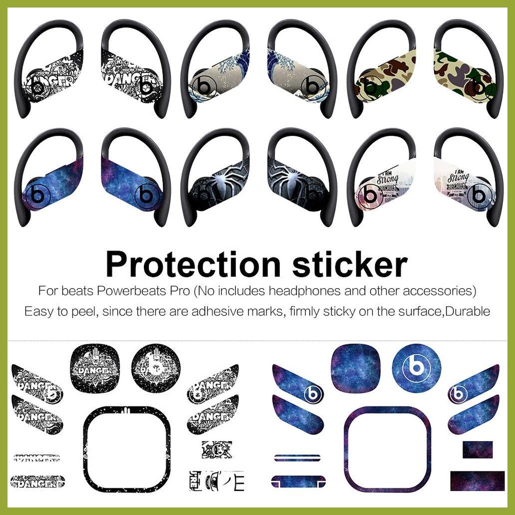 Miếng Dán Trang Trí Tai Nghe In Chữ beats powerbeats pro Thời Trang Cá Tính