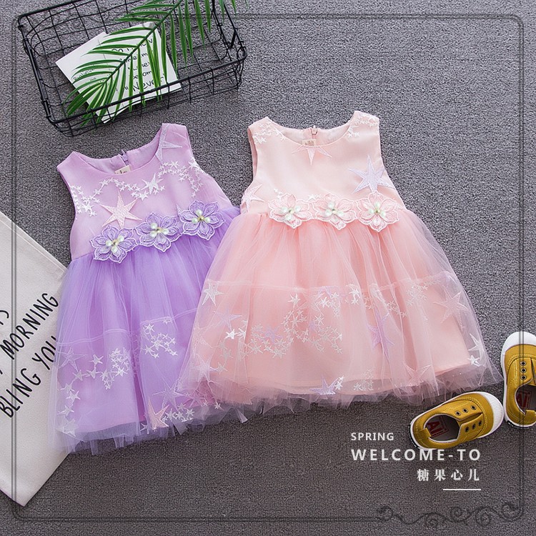 Váy công chúa bé gái size 8-16kg đính bông