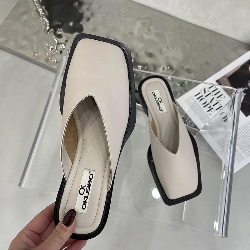 Giày Lười Da Mềm Mũi Vuông Thời Trang Nữ