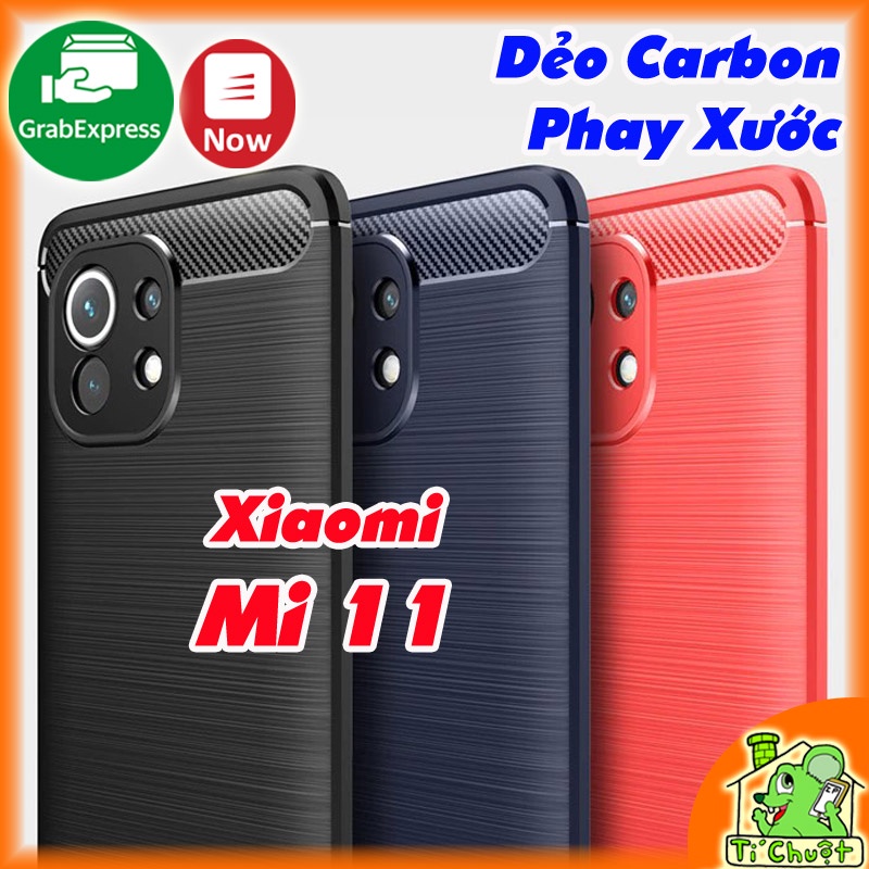 [Ảnh Thật] Ốp Lưng Xiaomi Mi 11 Dẻo Carbon Phay Xước Chống Sốc