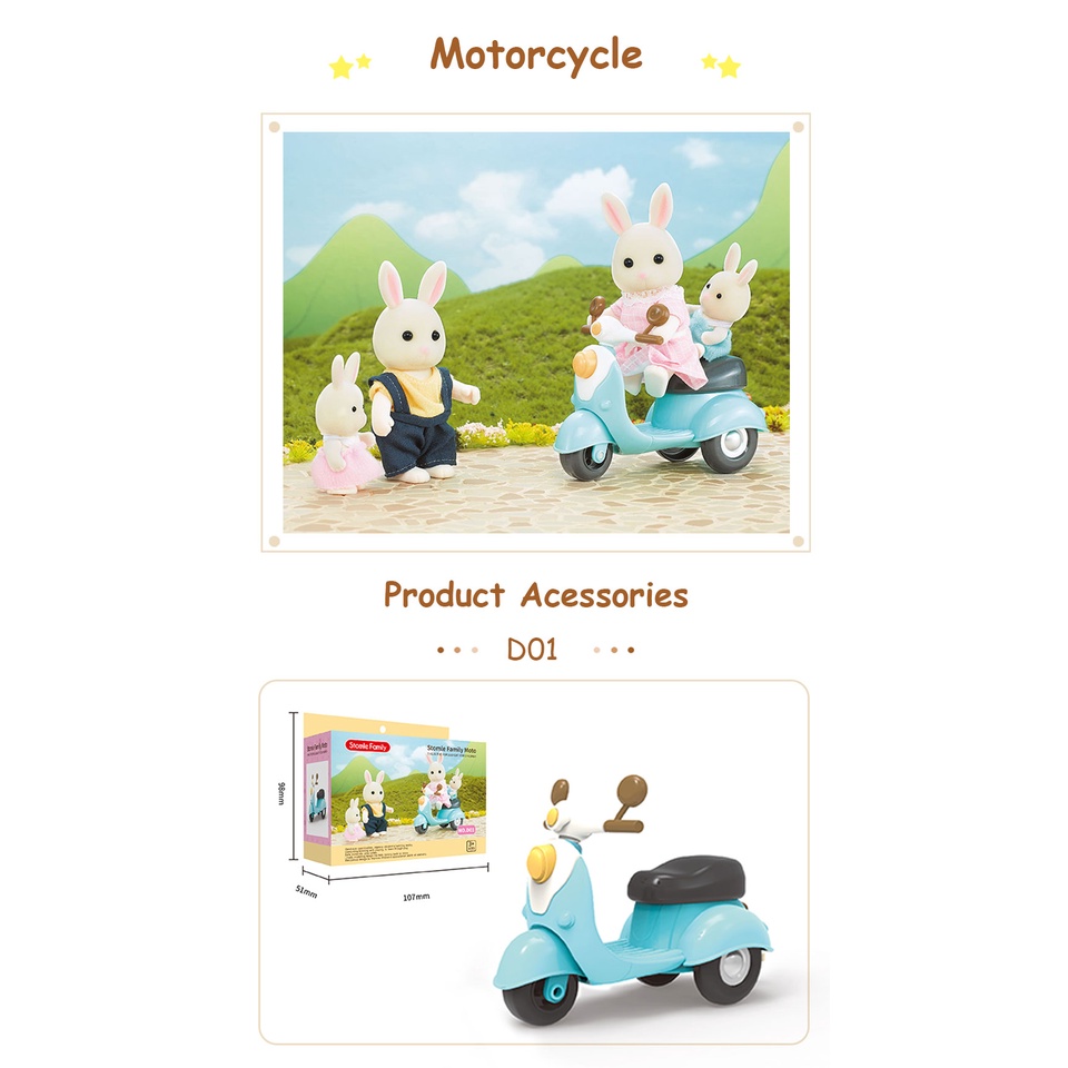 Mô hình xe mô tô đồ chơi cho nhà búp bê