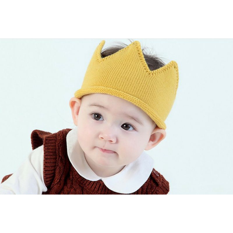 Mũ vương Miện Phong Cách Hàn Quốc Cho Bé Trai Bé Gái Sơ Sinh (3 tháng-1 tuối) - Dùng Chụp ảnh Sơ Sinh, Thôi Nôi, Đi Tiệc