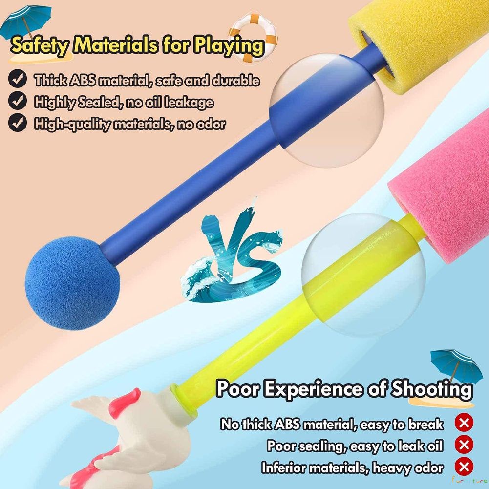 Bãi biển mùa hè đồ chơi nước thẳng bọt EVA chất liệu Pull-out cao-Áp lực nước pháo súng nước FURN