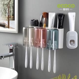 Kệ để đồ bàn chải đánh răng kèm 3 cốc trong suốt Ecoco E1925