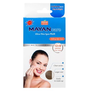 Miếng dán mụn Mayan hộp 12 miếng tặng thêm 8 miếng giá không đổi