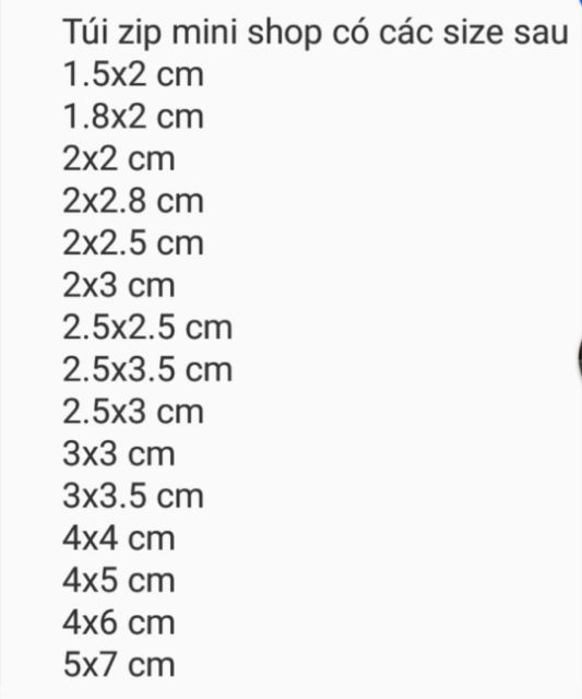100 cái túi zip nhỏ nhất 1.5x2