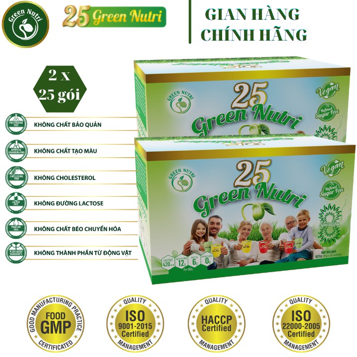 [ Chính Hãng ] Combo 2 hộp Sữa Hạt Ngũ Cốc 25 Green Nutri