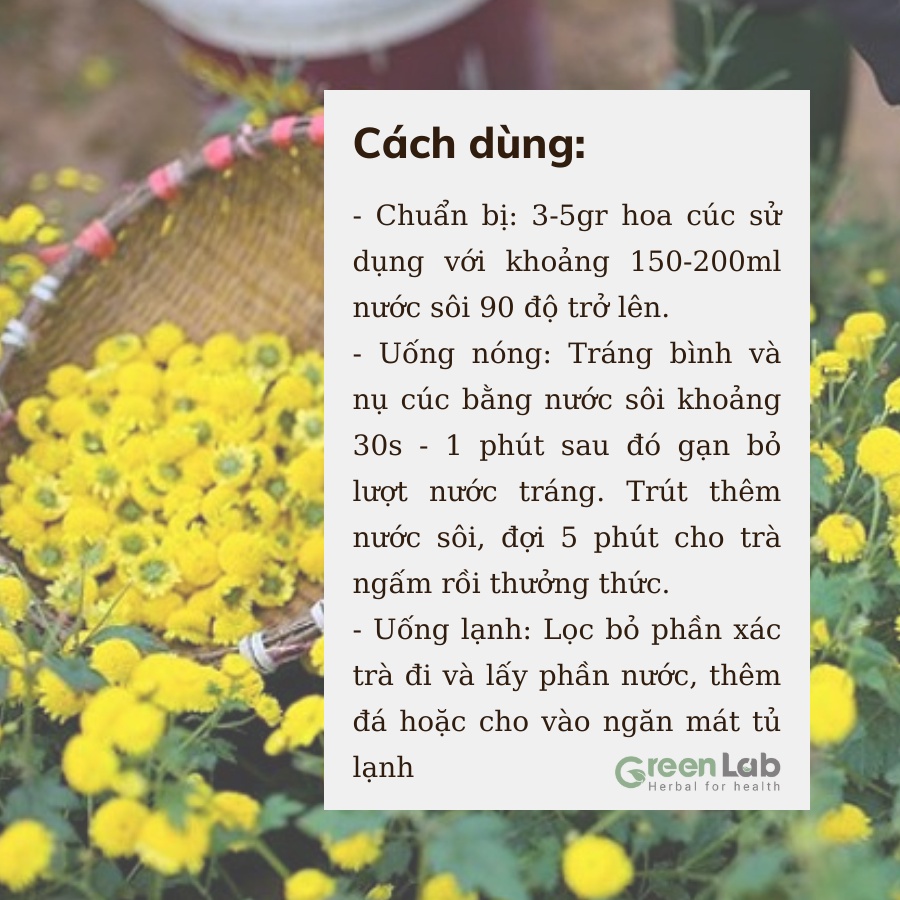 Trà Hoa Cúc Chi GreenLab Thanh lọc - Giải Nhiệt 50g