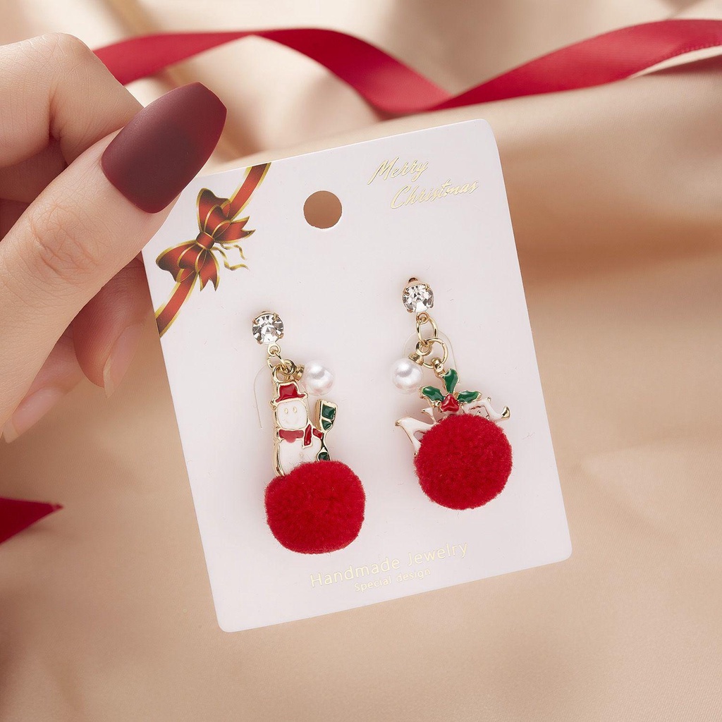 EUTUS Khuyên Tai Lủng Lẳng Hình Ông Già Noel / Người Tuyết / Tuần