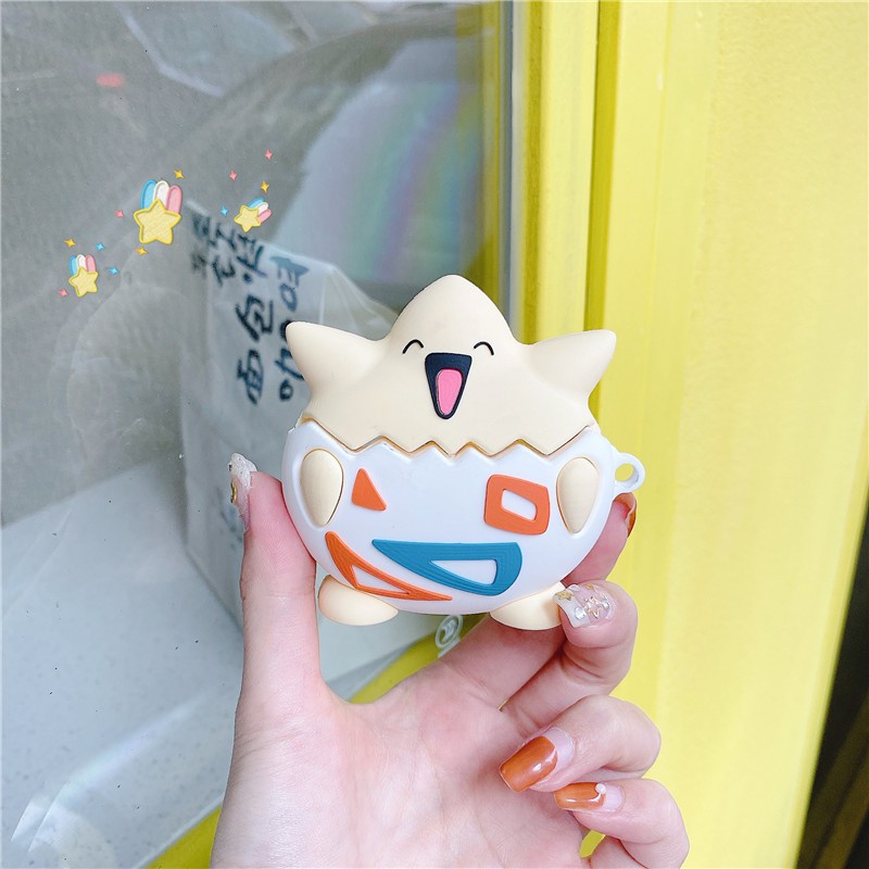 Vỏ bảo vệ hộp sạc tai nghe bluetooth bằng silicon mềm chống rơi hình Pikachu thích hợp cho #Airpods 1/2
