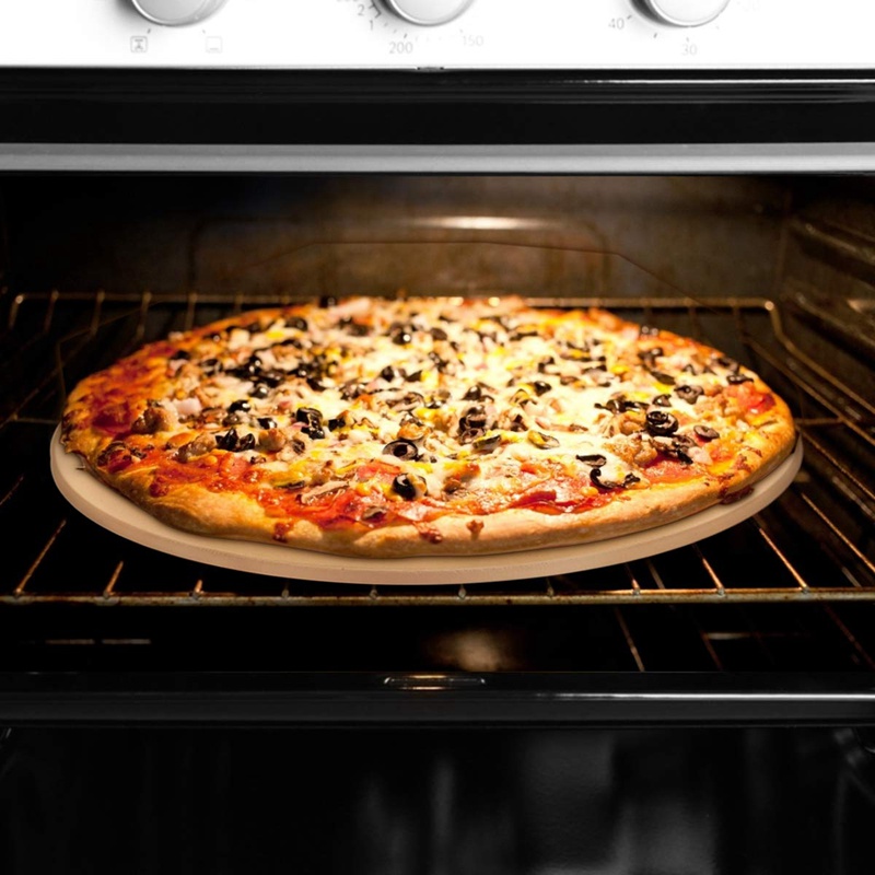 Chảo đá nướng Pizza bằng gốm 12Inch , Hoàn hảo cho Lò nướng và Lò nướng - Chịu nhiệt , Bền và An toàn