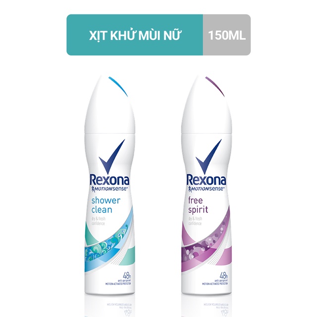 Xịt khử mùi Rexona nữ khô thoáng tối ưu mát lạnh sảng khoái dành cho nữ, 150ml