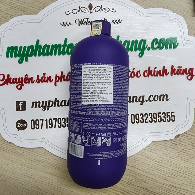Dầu gội và xả dành cho tóc tẩy trắng, tóc bạch kim Elgon Silver shampoo 300ml - 1000ml