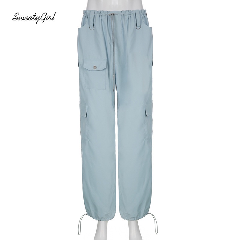 Quần Thể Thao Ống Rộng Lưng Thấp Màu Trơn 2022 Dành Cho Nữ