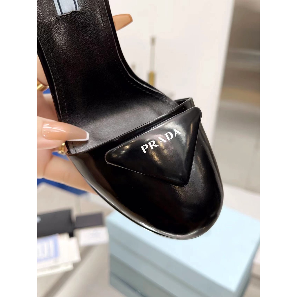 Giày cao gót nữ da thật thời trang cao cấp Prada phong cách thời thượng, thu hút
