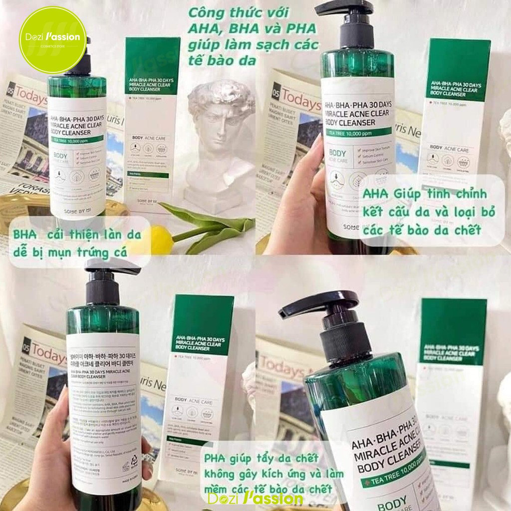 Sữa Tắm Giảm Mụn Some By Mi AHA - BHA - PHA 30 Days Miracle Acne Clear Body Cleanser 400g