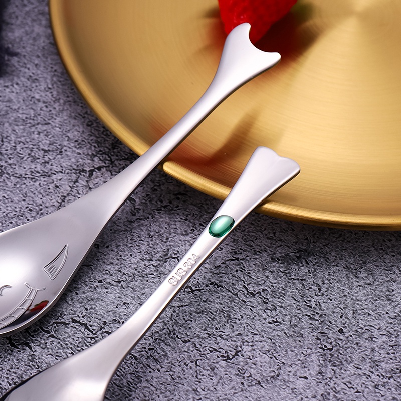KATELV Muỗng Ăn Tráng Miệng Bằng Thép Không Gỉ 304 Cao Cấp