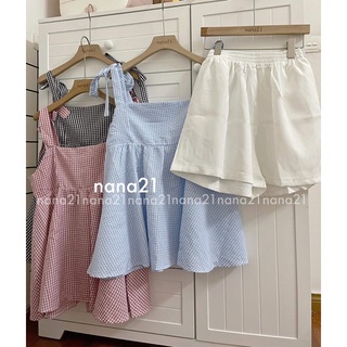 Set áo 2 dây kẻ + quần short
