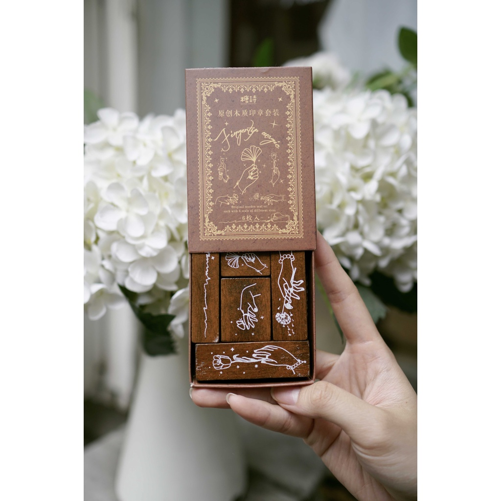 Bộ con dấu vintage - bộ tay