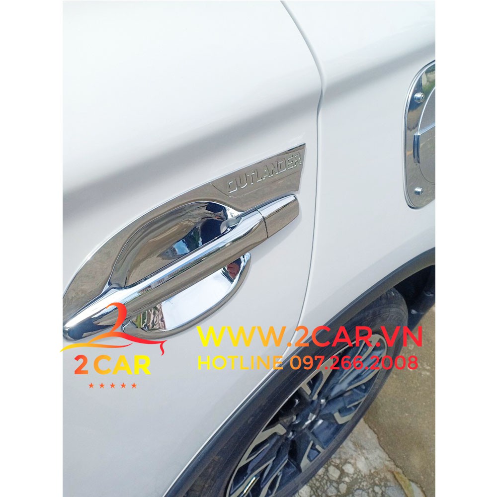 Ốp tay nắm, hõm cửa xe Mitsubishi Outlander 2016 - 2021 mạ crom cao cấp - Giá 1 bộ