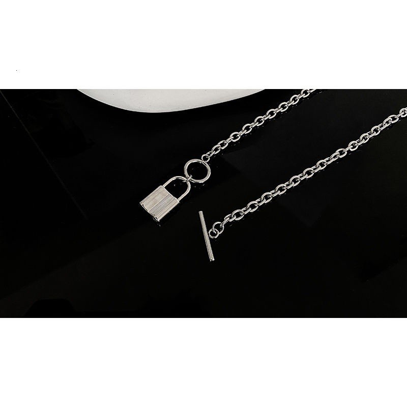 Vòng cổ dạng dây xích mặt hình ổ khóa phong cách hiphop thời trang cho cặp đôi