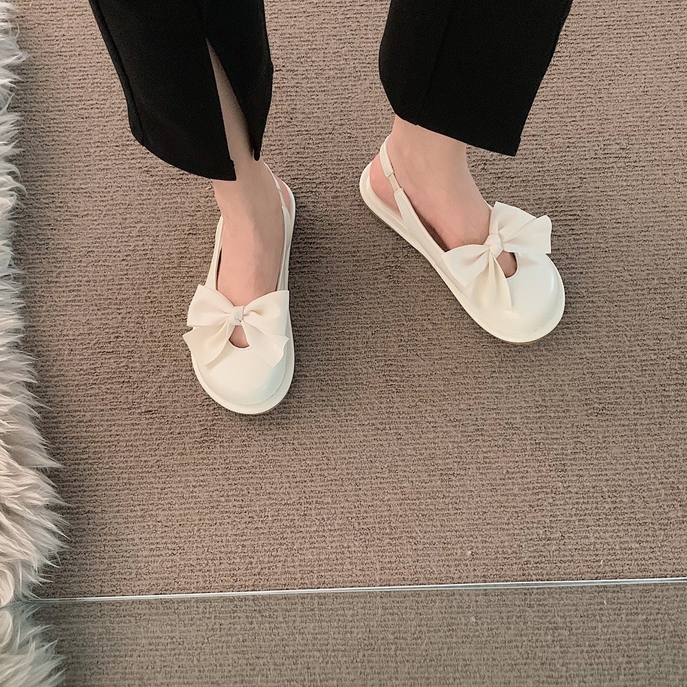 Giày Sandal Mary Jane Đế Bằng Đính Nơ Thời Trang Mùa Hè 2022 Mới Cho Nữ