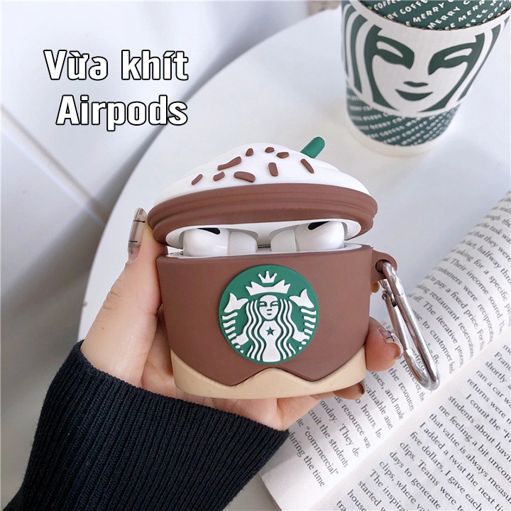 Vỏ silicon cho tai nghe Airpods 1 / 2, Airpods Pro mẫu Starbucks Version 2