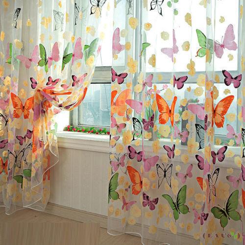 Rèm Cửa Vải Tuyn Họa Tiết Hoa