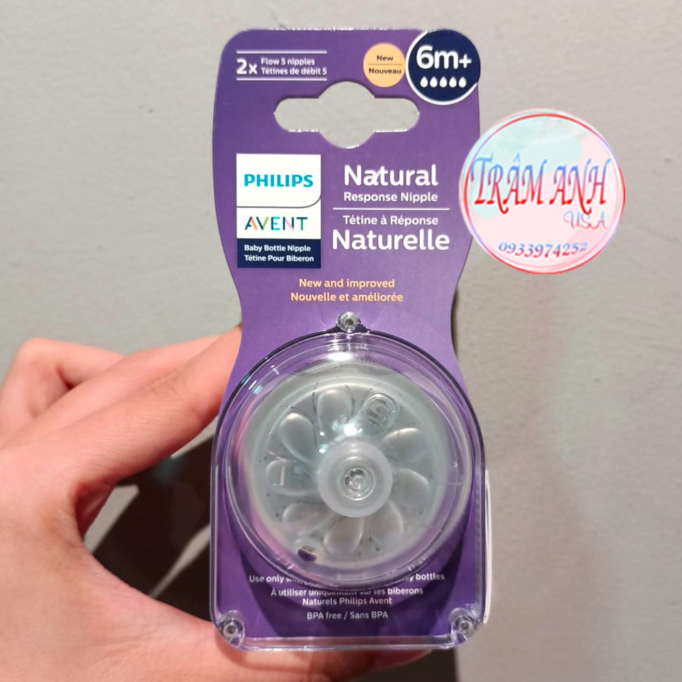 Núm Ti Avent Natural Cho Bình Avent Natural Cổ Rộng Mọi Size Núm 1,2,3,4,5 Chính Hãng Mẫu Mới