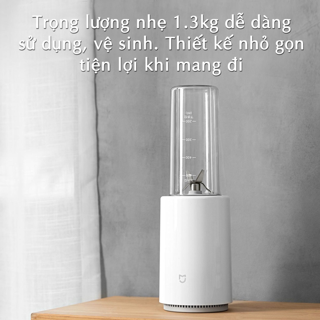 Máy xay sinh tố Xiaomi Mijia 500ml 6 lưỡi dao thép 301 không gỉ siêu khoẻ, công suất lớn 350W