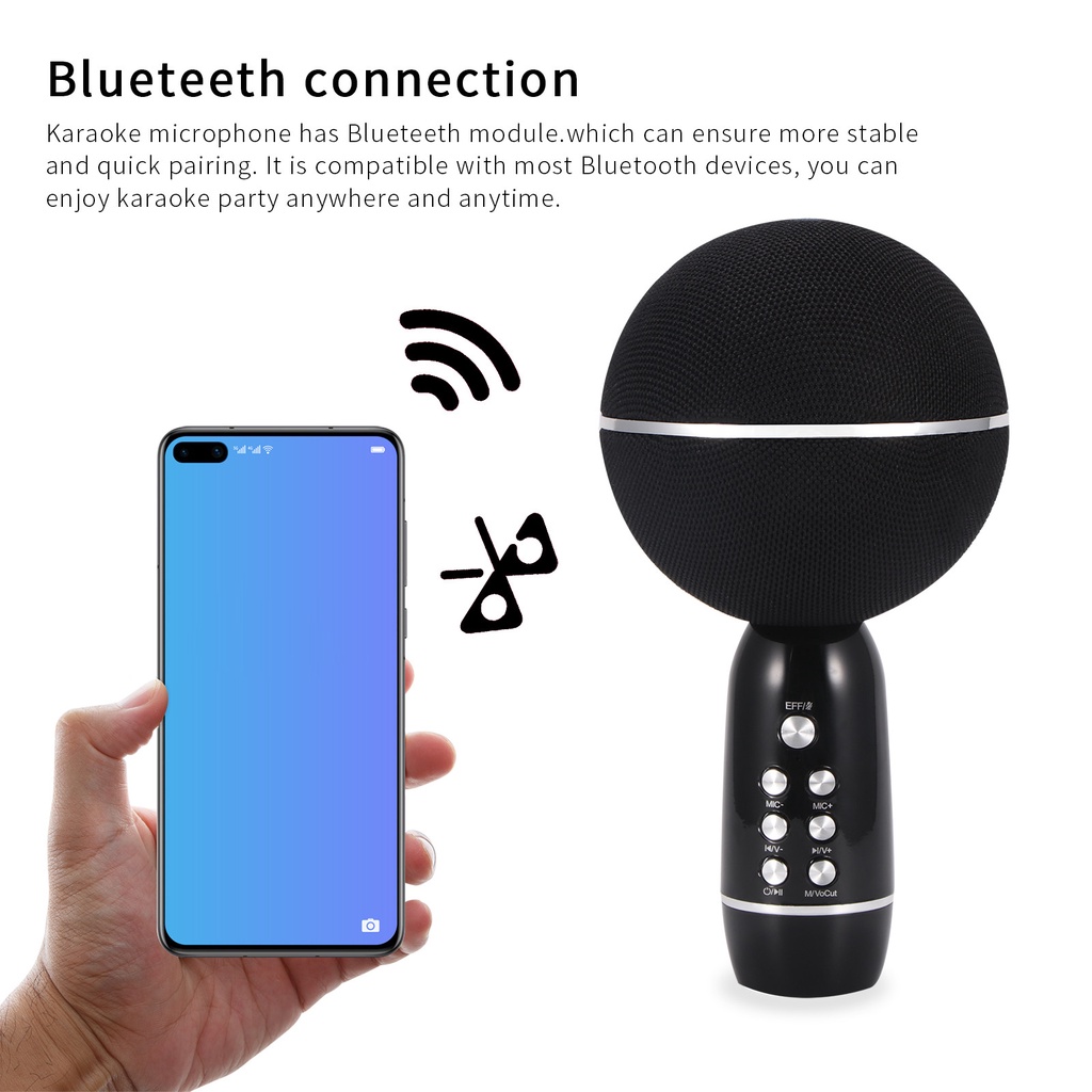 Micro karaoke bluetooth 3 in1 YS 08, mic hát đa năng thu âm kiêm loa blutooth