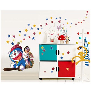 Decal Dán Tường Doremon Sao Chổi