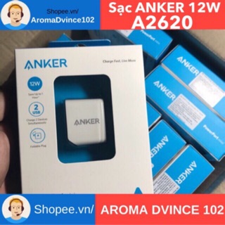 Adpter sạc anker powerport mini 2 cổng 12w - a2620