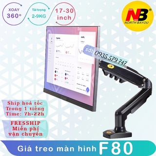NB–F80 /Giá Treo Màn hình máy tính/ Tay treo màn hình/ Xoay 360 độ [Màn Hình 17" - 27"] – [ Ưu việt hơn XL03/ M051]