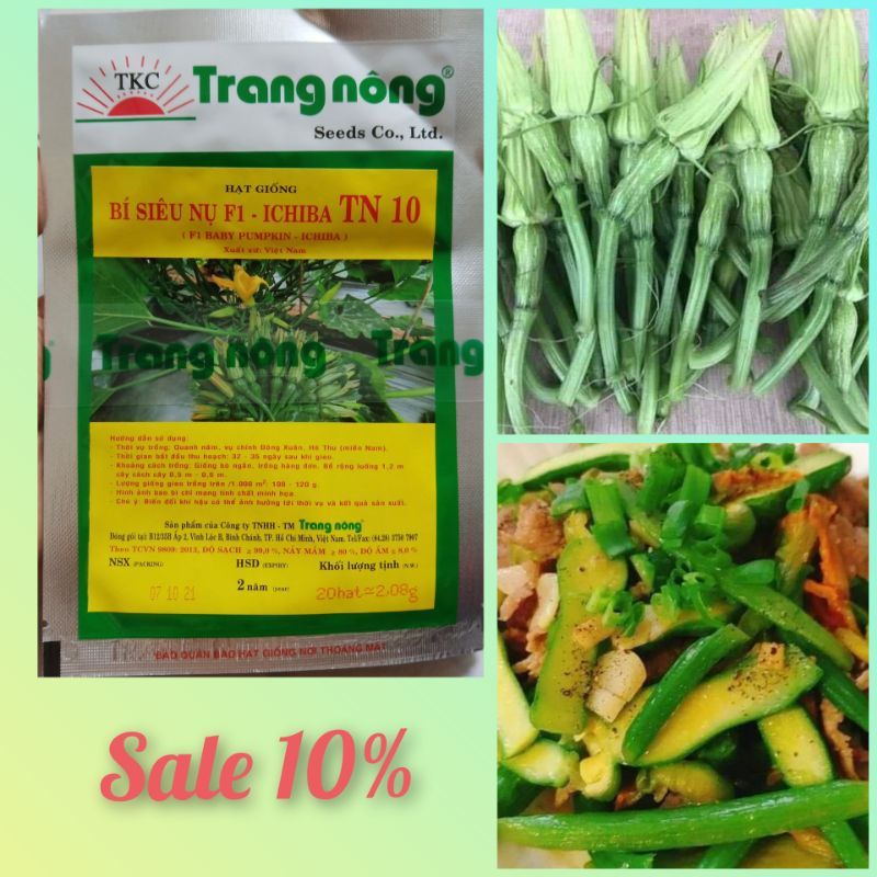 Hạt giống bí siêu nụ Trang Nông 20 hạt, siêu năng suất