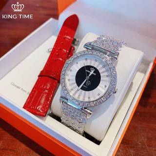 Đồng hồ nữ king time full kim cương - mặt to size lớn nổi bật