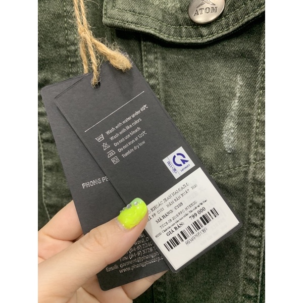 Áo khoác jeans nam bigsize ATOM <110kg