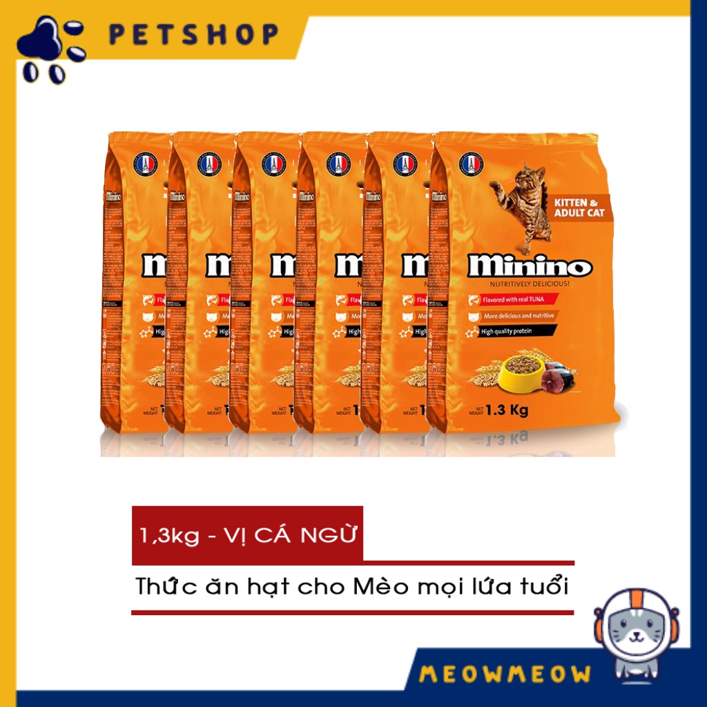 Hạt cho mèo Minino vị cá ngừ | Túi 480gr | Hạt dinh dưỡng dành cho mèo.