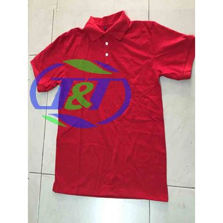 Áo phông đồng phục nữ có cổ đỏ cờ