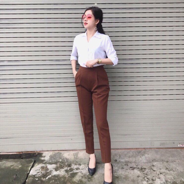 Quần baggy công sở kèm ảnh thật