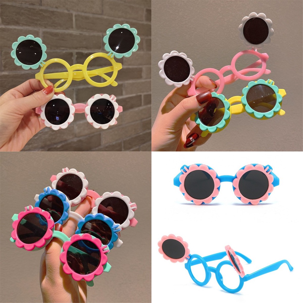 Kính Mát Tròng Hình Hoa Hướng Dương Đáng Yêu 6 Màu Mới Cho Bé