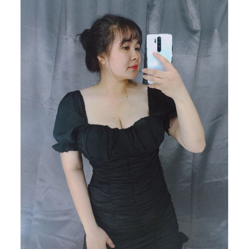 Đầm nhún cổ U bigsize | BigBuy360 - bigbuy360.vn