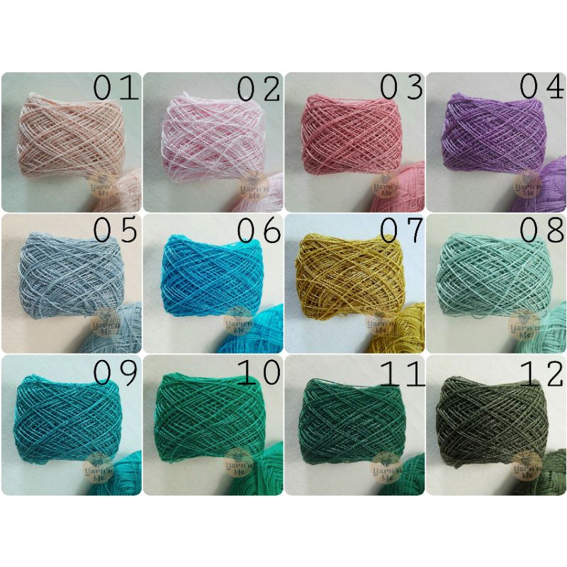 (01-12) Sợi cotton bóng Thái se 0.8mm đan móc áo váy