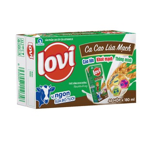 Thức uống dinh dưỡng Lovi Cao cao lúa mạch Lothamilk 180ml ( Thùng 48 hộp × 12 lốc )