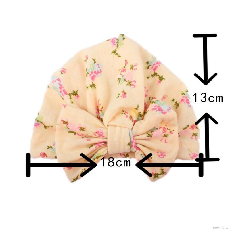 Nón trùm thắt nơ in hoa đáng yêu cho bé gái