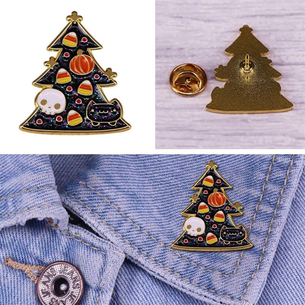 Ghim Cài Áo Hình Cây Thông Giáng Sinh Tráng Men Cứng Độc Đáo