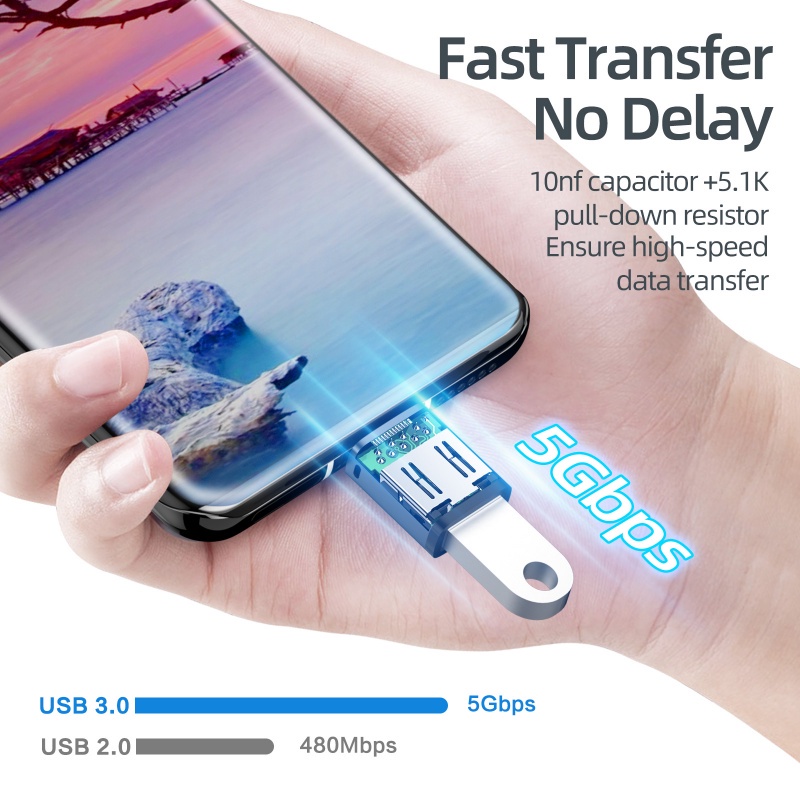 Đầu chuyển đổi Ankndo USB 3.0 OTG sang Type C cho Xiaomi Samsung