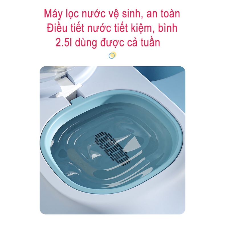 Bát ăn chó mèo tự động cao cấp, bát ăn  đôi kèm bình cấp nước cho chó mèo (CAO CẤP,DUNG TÍCH LỚN 2.5L) [PKW21]