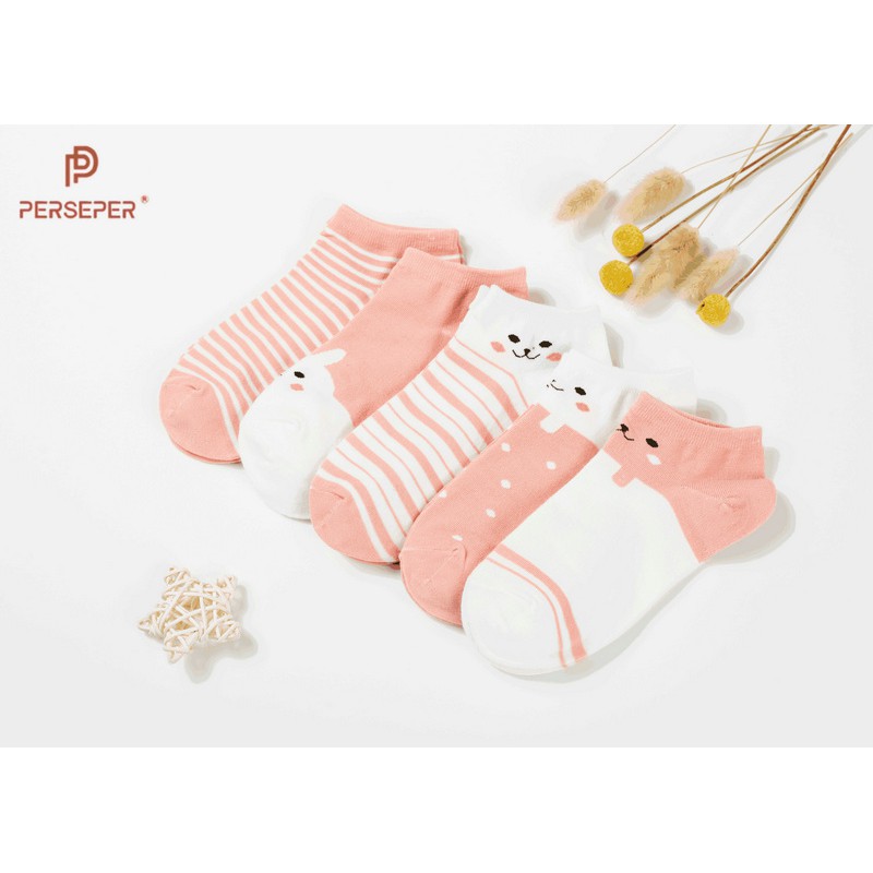 Combo 5 vớ thời trang nữ hình (Cotton80%, Polyester15%, Elastane5%) Hàng chất lượng