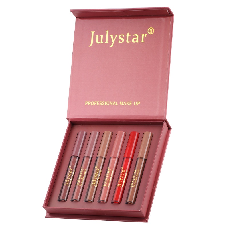 Set 6 Son Môi Dạng Lỏng Chống Thấm Nước Lâu Trôi Với Nhiều Tông Màu Hợp Thời Trang Tùy Chọn